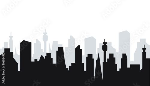 Wallpaper Mural City skyline silhouette. Modern cityscape vector for t shirt. Abstract city landscape illustration. Silhouette of the city. Torontodigital.ca