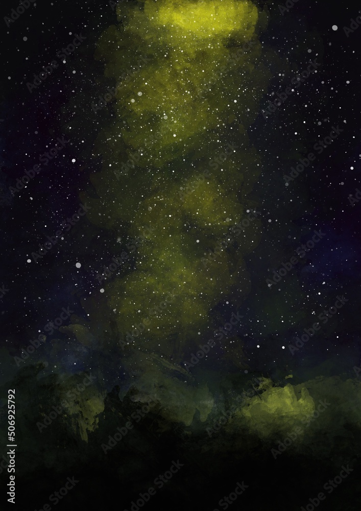 Background with space and starry sky with nebula 