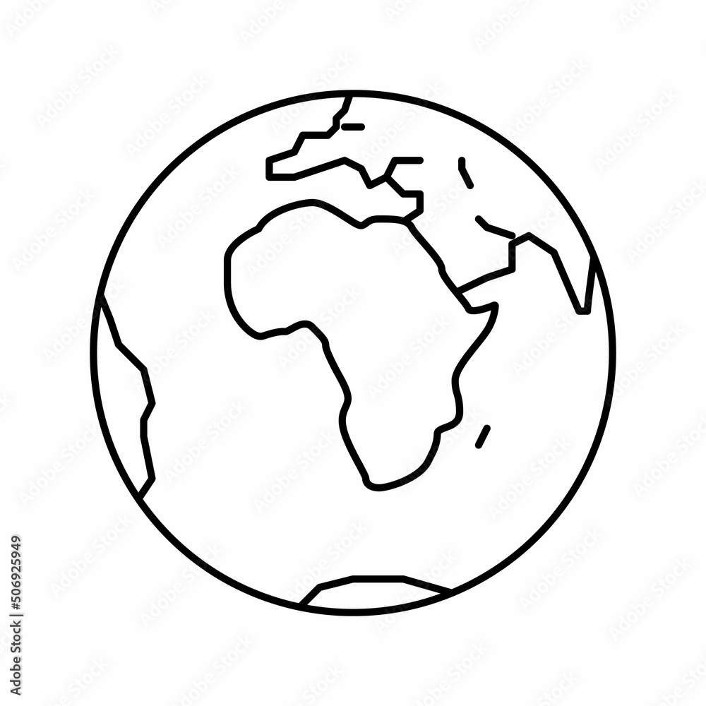 africa continent line icon vector illustration africa continent line icon vector illustration