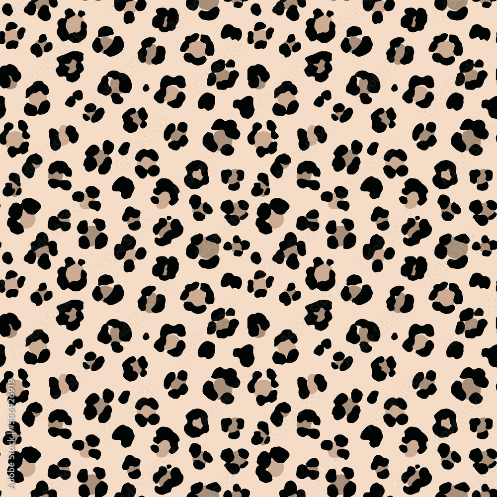 Fototapeta premium Leopard print vector seamless pattern