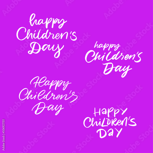 HAPPY CHILDREN'S DAY vector Lettering background.