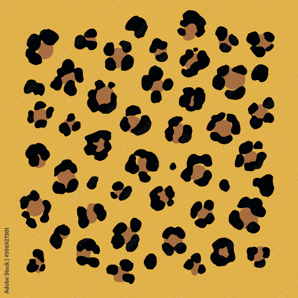 Leopard print vector illustrations set