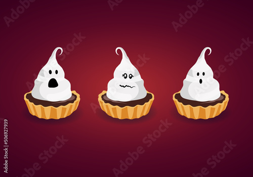 cupcake with ghost  snack  dessert  for halloween