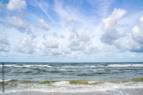 Fototapeta Naklejka Na Ścianę i Meble -  A panorama of the Baltic Sea coast during stormy weather