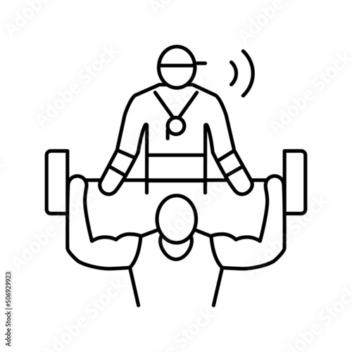 personal trainer line icon vector illustration