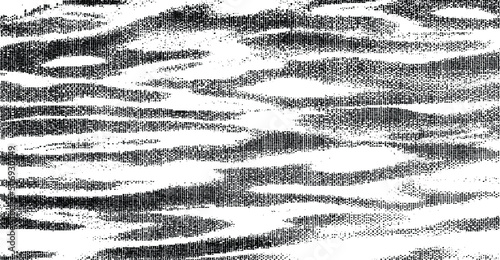 Monochrome texture composed of irregular graphic elements. Distressed uneven grunge background. Abstract vector illustration. Overlay for interesting effect and depth. Isolated on white background.