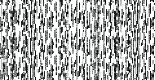 Monochrome texture composed of irregular graphic elements. Distressed uneven grunge background. Abstract vector illustration. Overlay for interesting effect and depth. Isolated on white background.