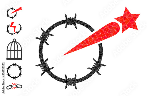 Vector lowpoly freedom icon image is constructed from random filled triangles. Triangulated freedom polygonal symbol vector illustration. Flat geometric lowpoly symbol based on freedom icon.