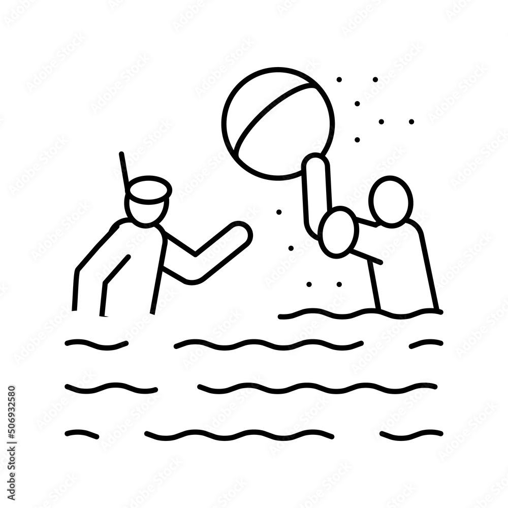Fototapeta premium swimming child line icon vector illustration