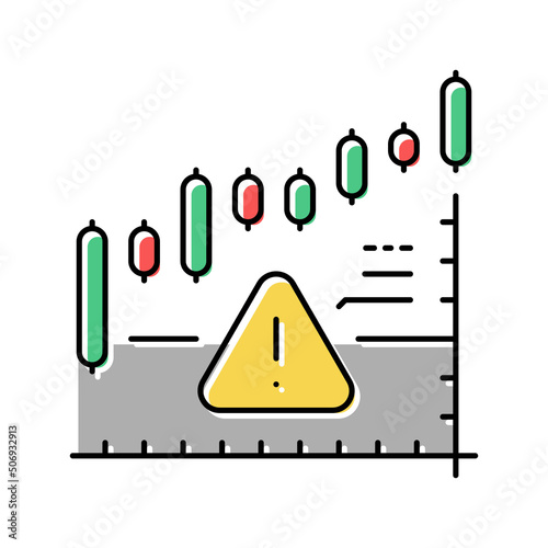 stagflation online market color icon vector illustration