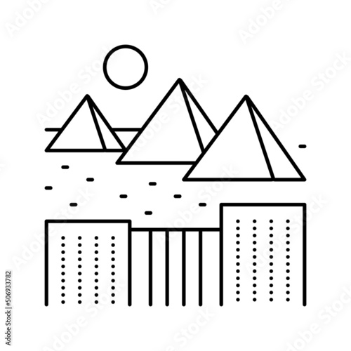 giza town line icon vector illustration