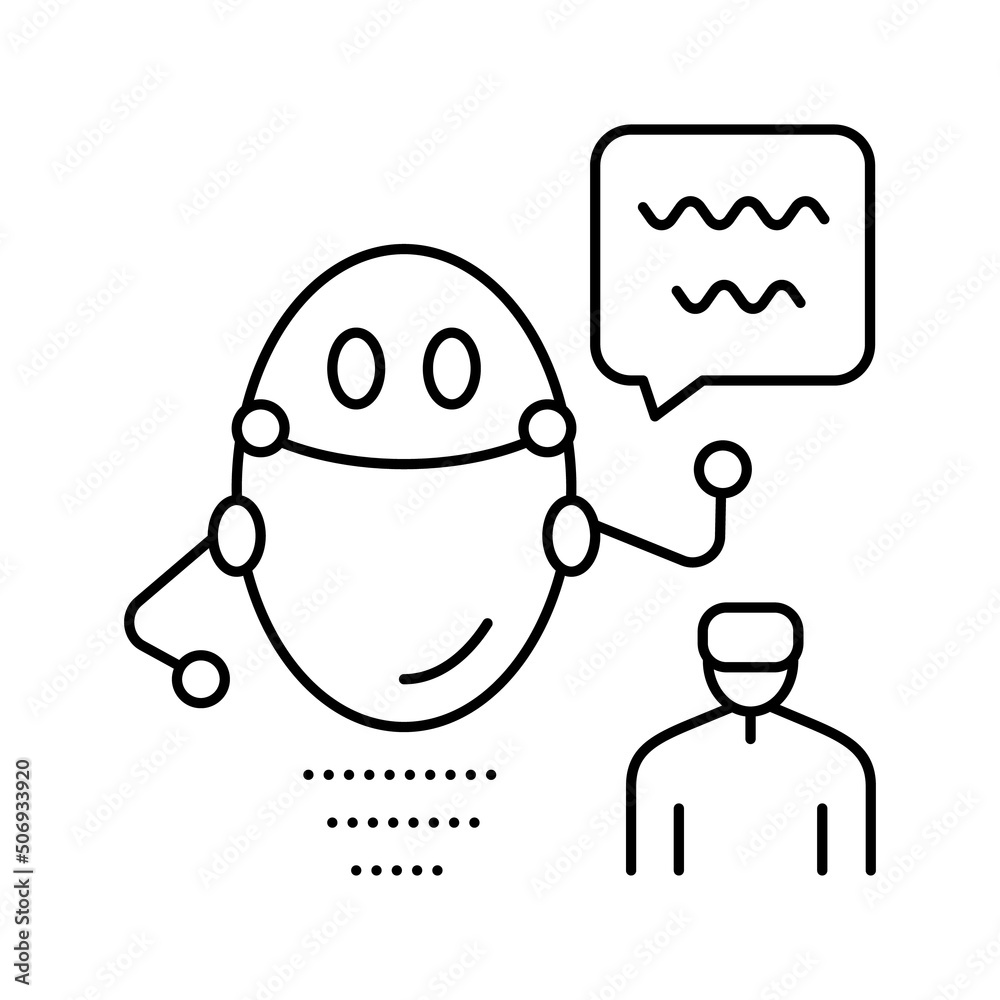 virtual robot line icon vector illustration virtual robot line icon vector illustration