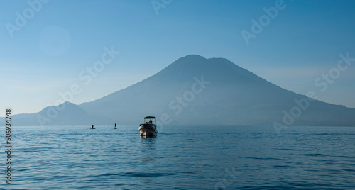 Boats & Paddleboards on Lake Atitlan, Guatemala