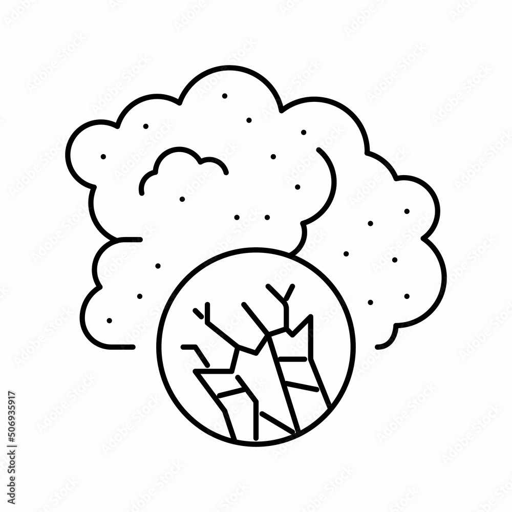 air asbestos pollution line icon vector illustration air asbestos pollution line icon vector illustration