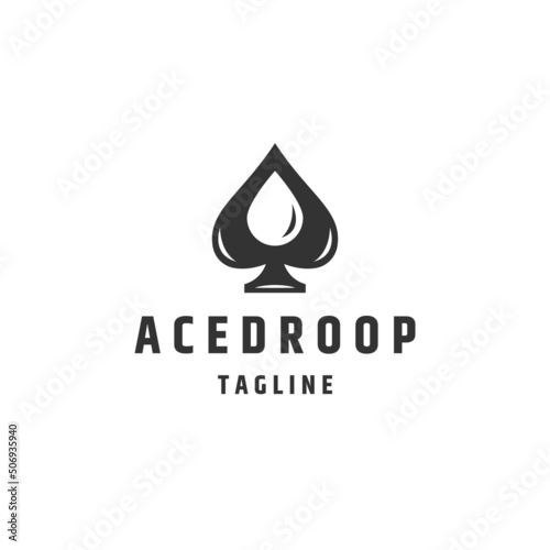 Poker ace drop logo icon design template flat vector photo