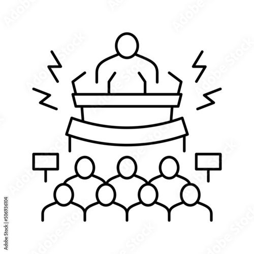 political boycott line icon vector illustration