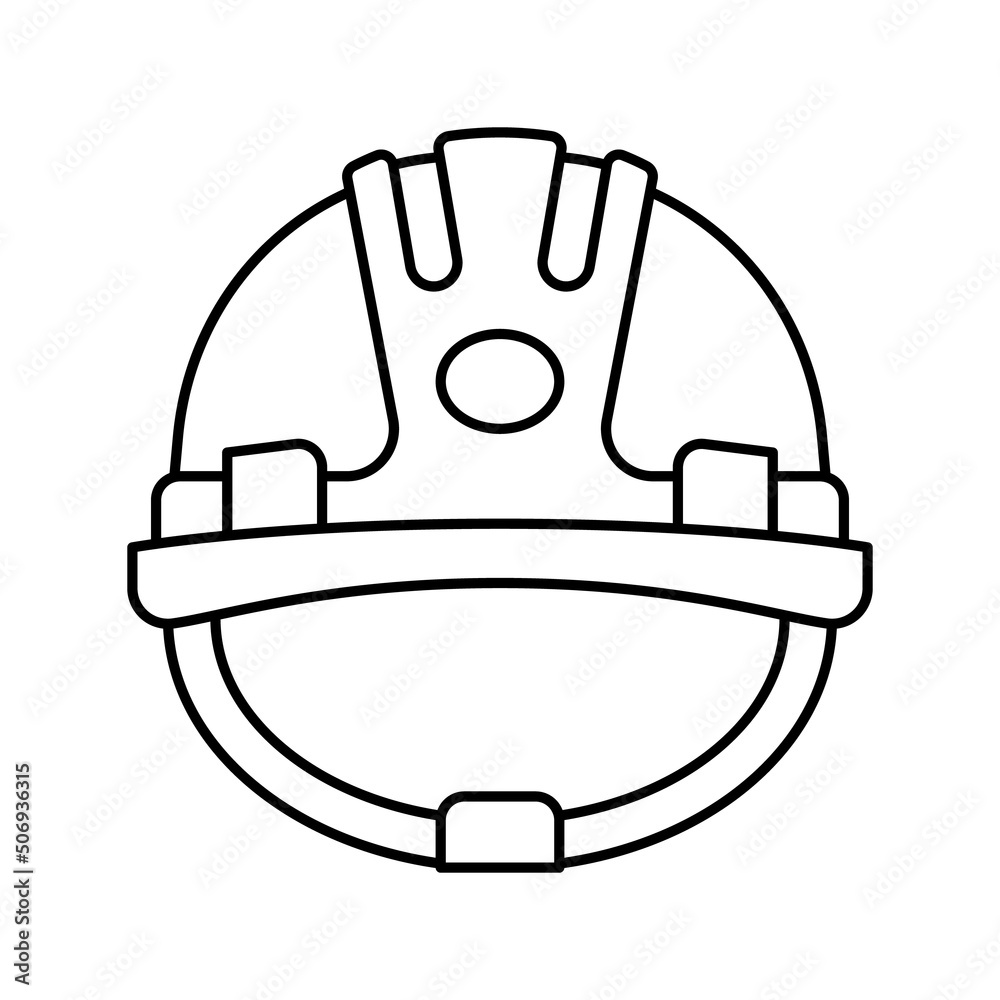 helmet builder line icon vector illustration helmet builder line icon vector illustration