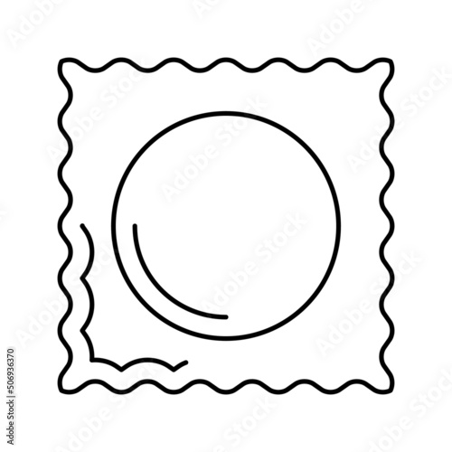 ravioli pasta line icon vector illustration