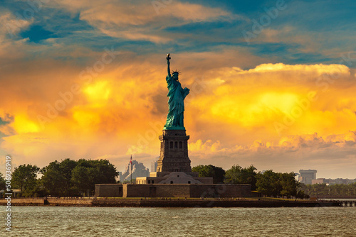 Statue of Liberty at sunset