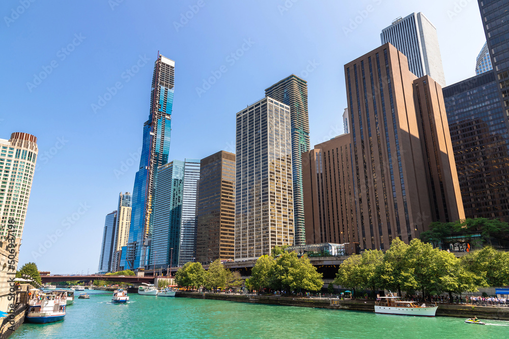 Obraz premium Chicago river in Chicago