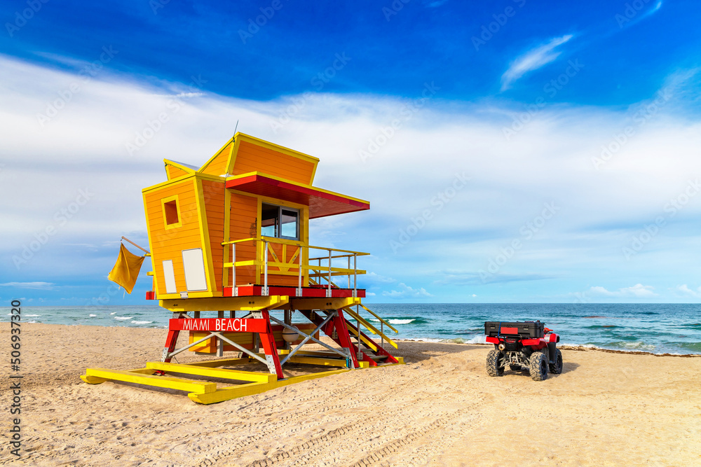 Lifeguard tower in Miami Beach Lifeguard tower in Miami Beach