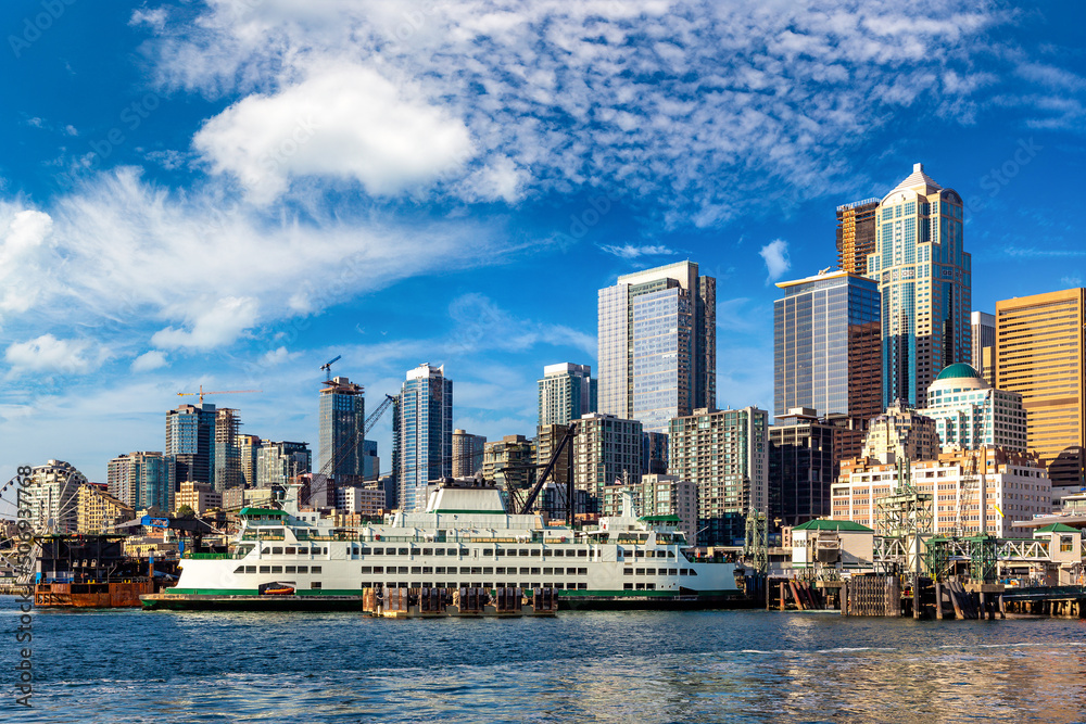 Obraz premium Seattle cityscape at Elliott Bay