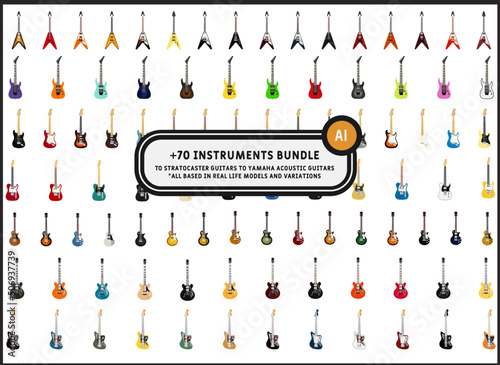 70+ Instruments Bundle / Ai Illustrator Vectors