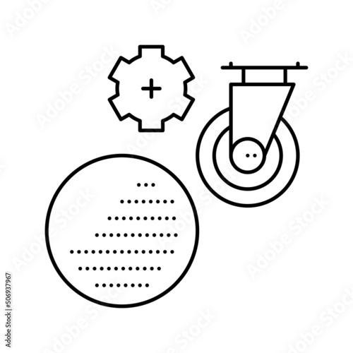 polyurethane elastomer line icon vector illustration