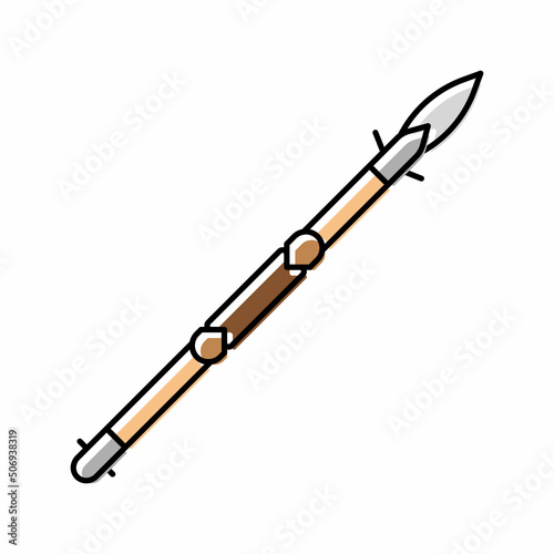 spear weapon color icon vector illustration