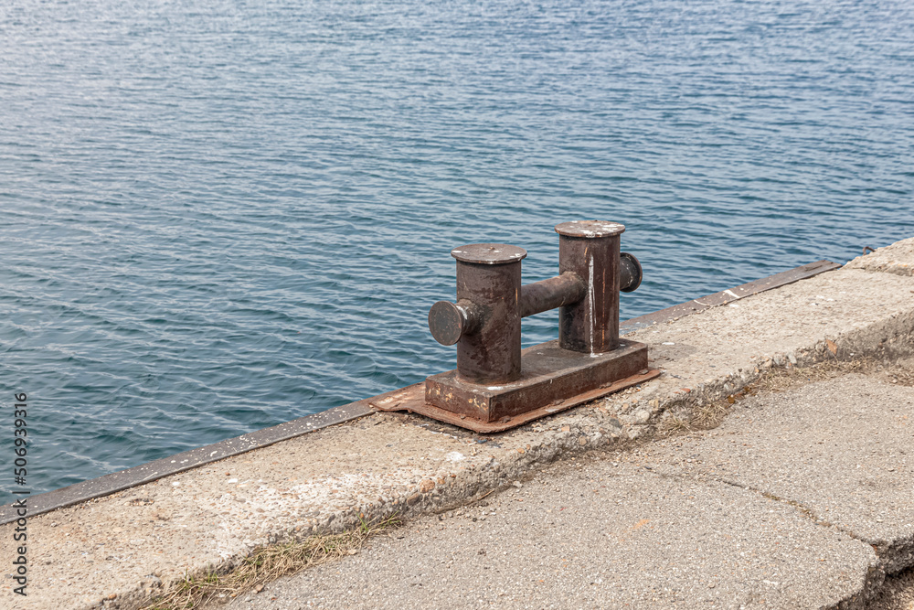 Fototapeta premium Bollard is a paired pedestal that serves to fasten the cables