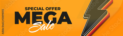 Mega sale special offer flash sale banner