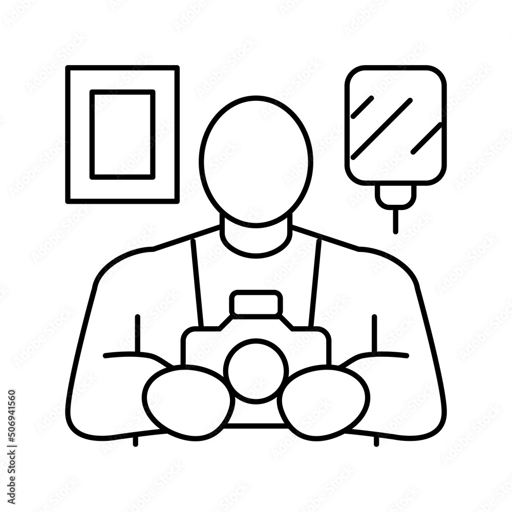 photographer business line icon vector illustration photographer business line icon vector illustration