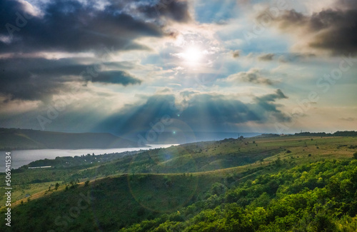 Bay of Bakota, Ukraine, picturesque on the mountain of the bay. Concept, travel, vacation