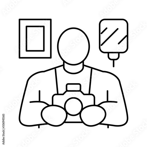 photographer business line icon vector illustration