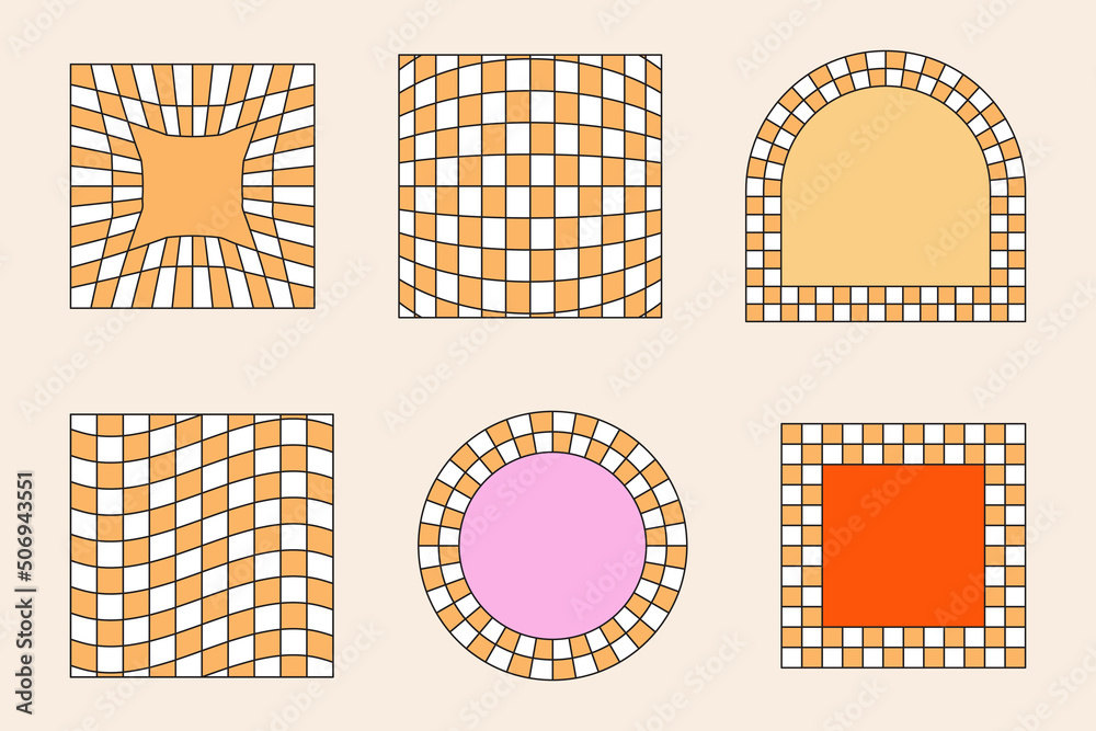 Vector illustration in simple linear style - design templates and stickers - groovy abstract backgrounds with copy space Vector illustration in simple linear style - design templates and stickers - groovy abstract backgrounds with copy space