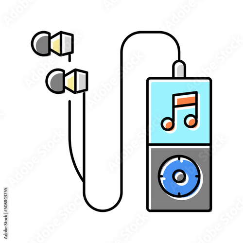 mp3 player color icon vector illustration