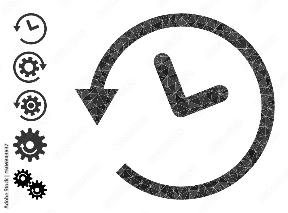 Vector lowpoly wayback machine icon illustration is constructed of ...