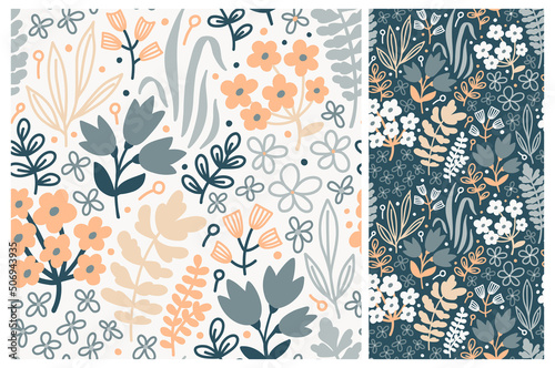 Mille fleurs seamless pattern set. Great design for any purposes.