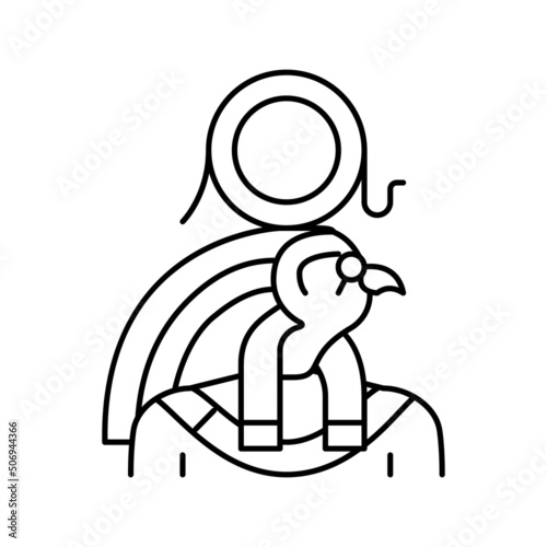 ra egypt god line icon vector illustration