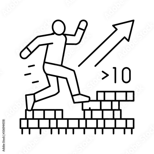 galloping inflation line icon vector illustration