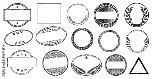 Big set of grunge vector templates for rubber stamps.