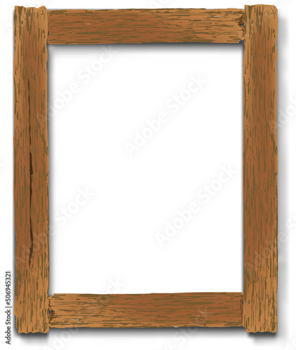 Vintage style wooden frame. Vector illustration..
