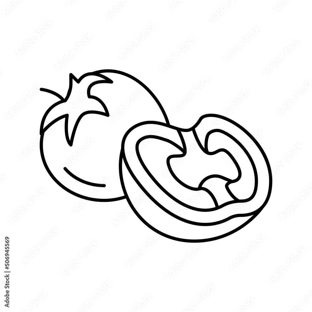 yellow tomato line icon vector illustration yellow tomato line icon vector illustration