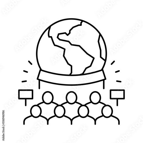 ecology protest line icon vector illustration