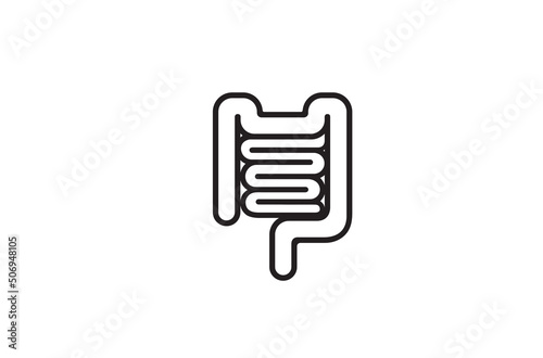 creative large gut bowel intestines logo vector design icon symbol illustration