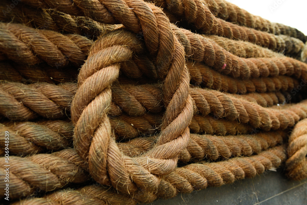 Detail of rope used at Círio de Nazaré, the largest Marian procession in the world, which happens every October in Belém, Pará, Amazon, Brazil. Detail of rope used at Círio de Nazaré, the largest Marian procession in the world, which happens every October in Belém, Pará, Amazon, Brazil.