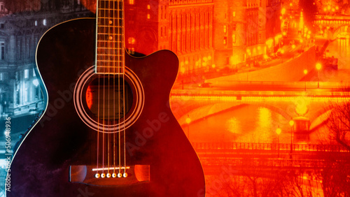 Photography guitarra sobre una cuadro