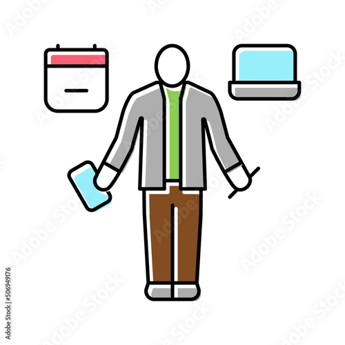 personal assistant color icon vector illustration