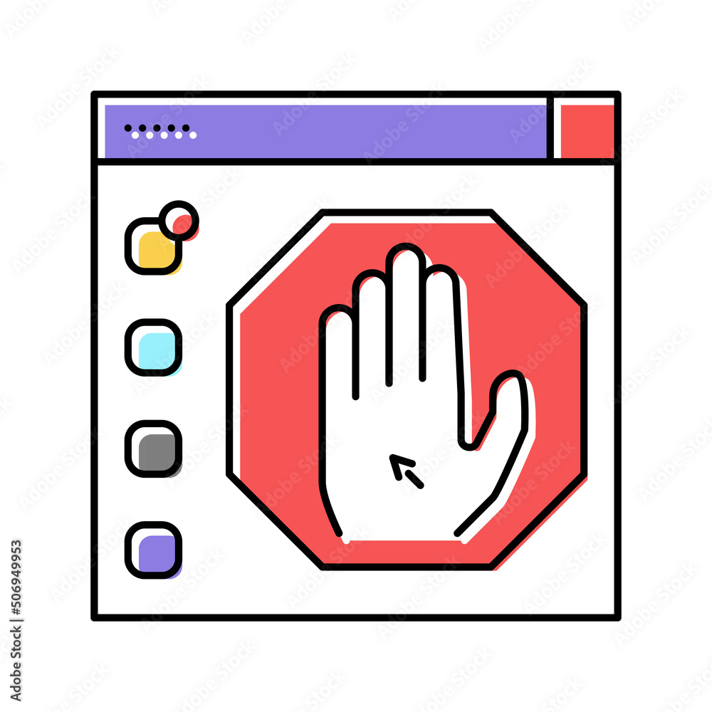 Obraz premium deplatforming system color icon vector illustration