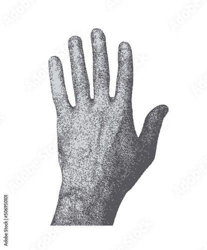 vector black and white human hand